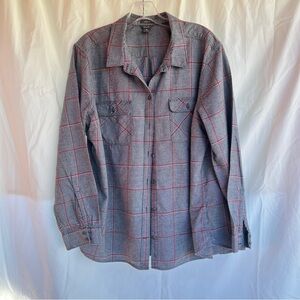Eddie Bauer Flannel Plaid Long Sleeves Two Chest Pockets Size 2XL